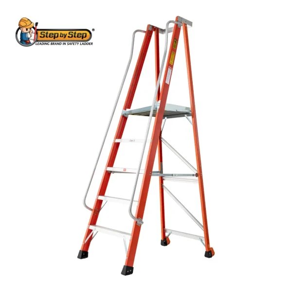 Fiberglass Platform Trolley Ladder