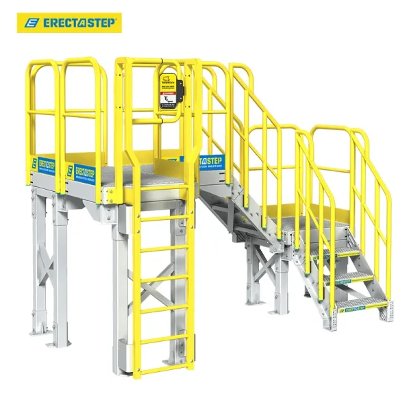Industrial Step Up Platform w/ Side 7-Step Ladder